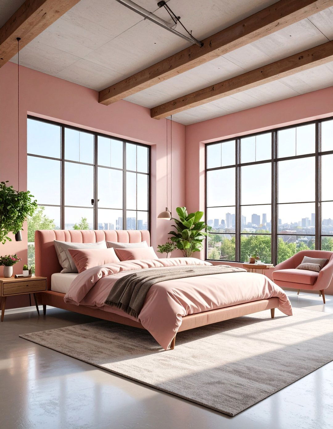 Urban Loft Dusty Rose Bedroom with Metropolitan Style - 25 Dusty Rose Bedroom Ideas
