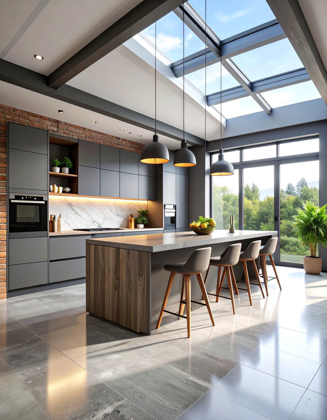 Urban Loft Grey Travertine Floor Kitchen - 25 Travertine Floor Kitchen Ideas