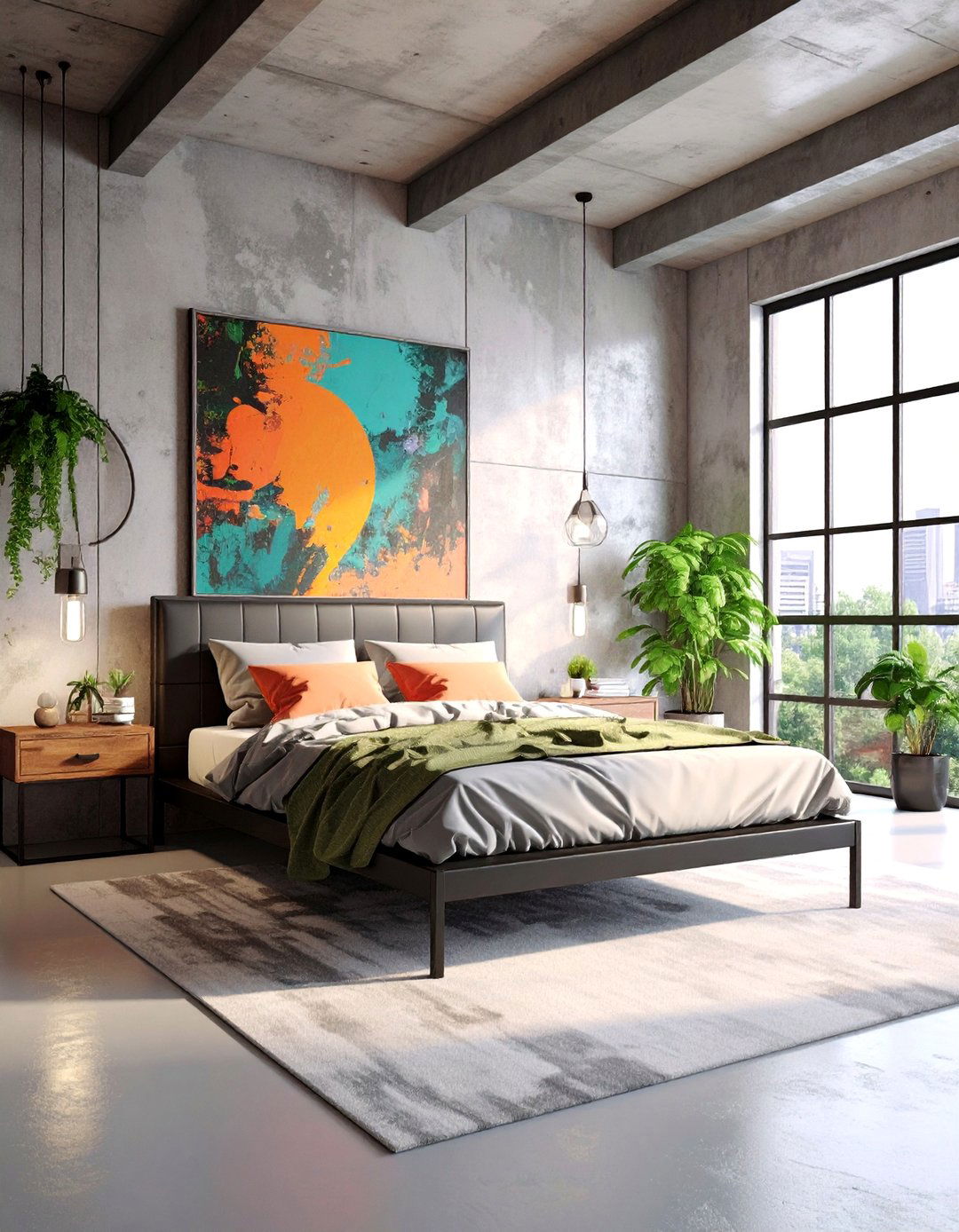 Urban Loft Guest Bedroom with Concrete Elements - 25 Guest Bedroom Ideas