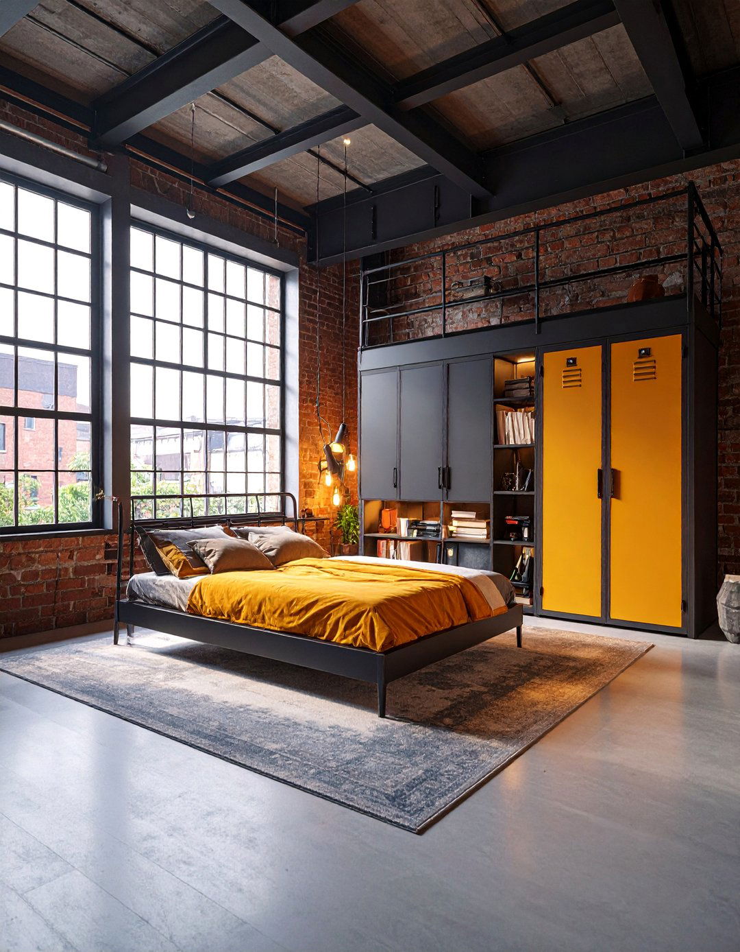 Urban Loft Industrial Bedroom - 25 Industrial Bedroom Ideas