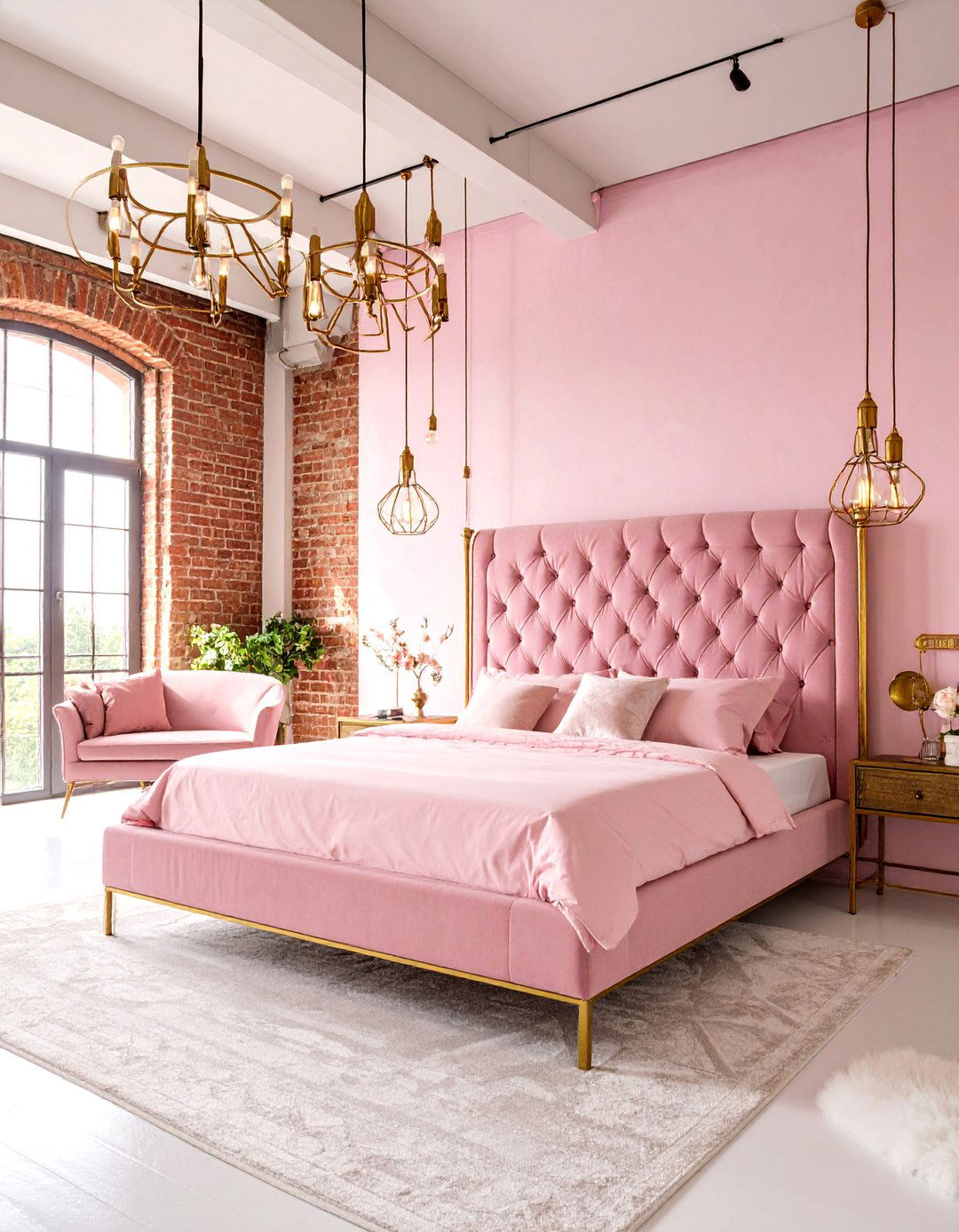 Urban Loft Pink and Gold Sanctuary - 25 Pink and Gold Bedroom Ideas