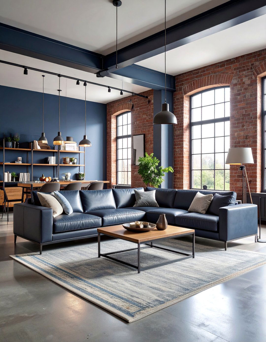 Urban Loft Steel Blue and Pewter Grey Living Room - 25 Blue and Grey Living Room Ideas