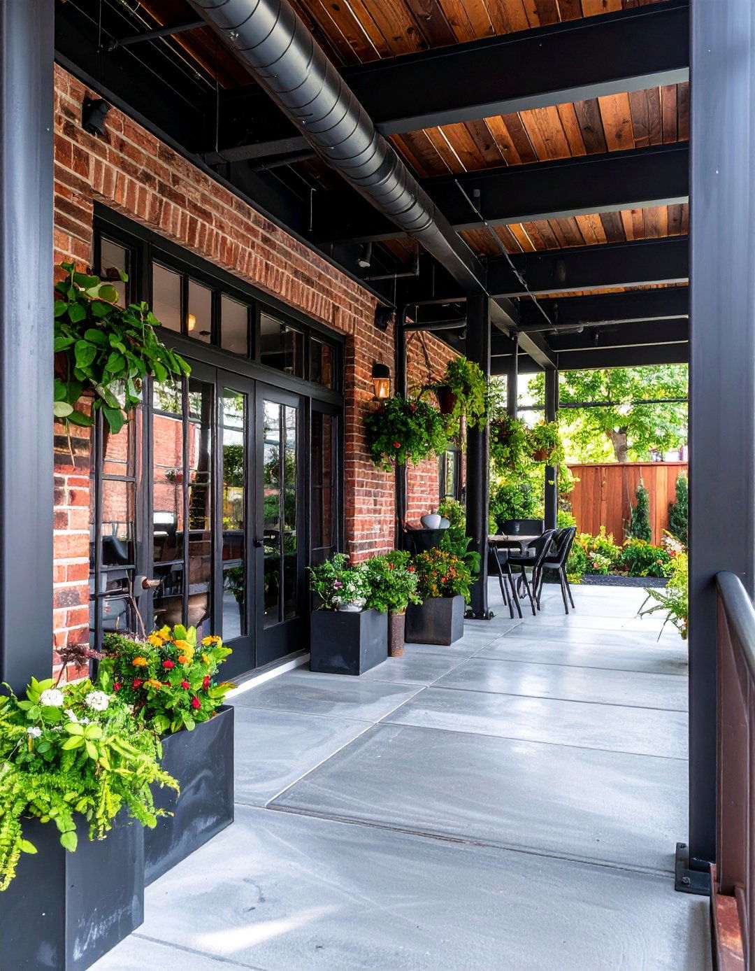 Urban Loft Style Porch with Exposed Utilities - 25 Modern Front Porch Ideas
