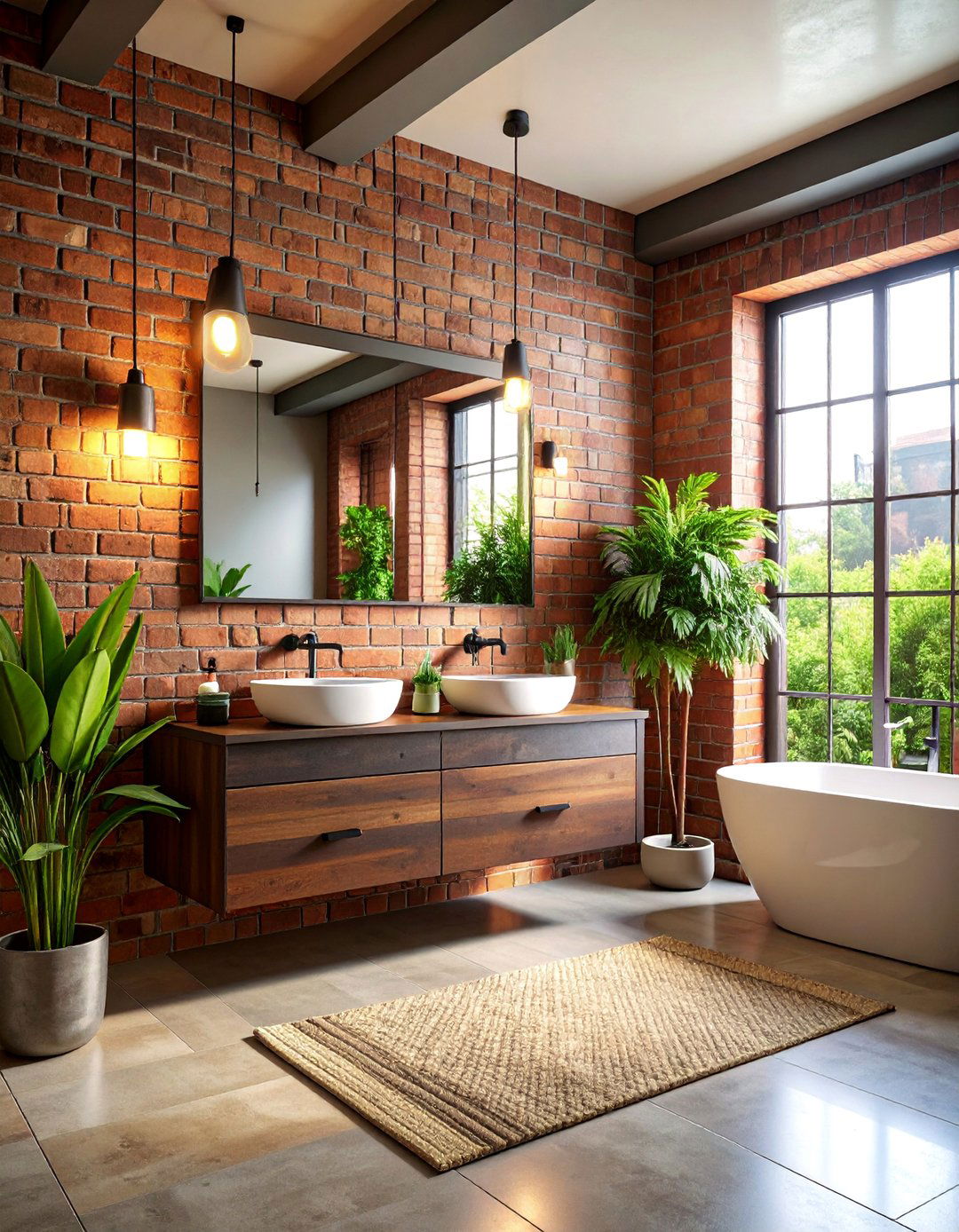 Urban Loft with Exposed Brick Walls - 25 Powder Room Ideas