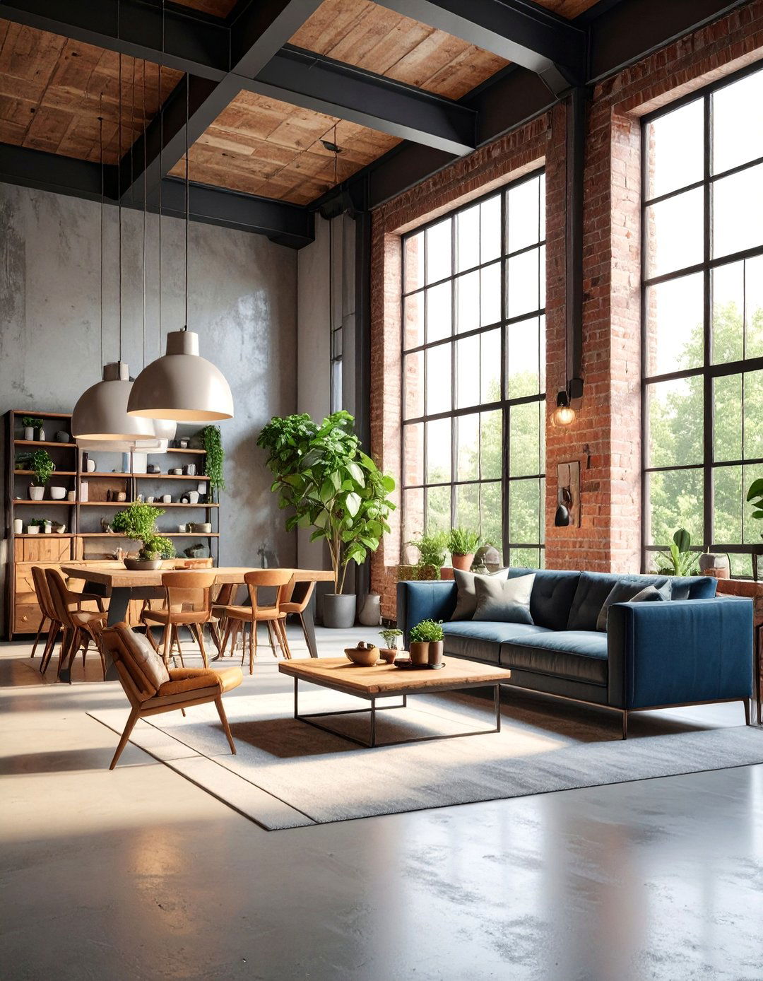 Urban Loft with Exposed Steel and Reclaimed Wood - 25 Vaulted Ceiling With Beams