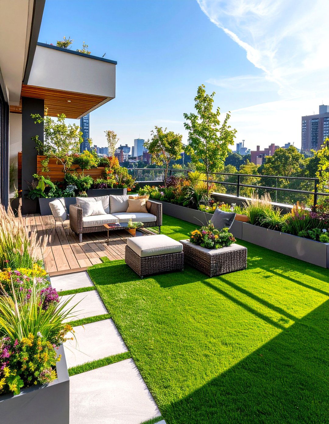 Urban Oasis Artificial Grass Garden - 25 Artificial Grass Balcony Design