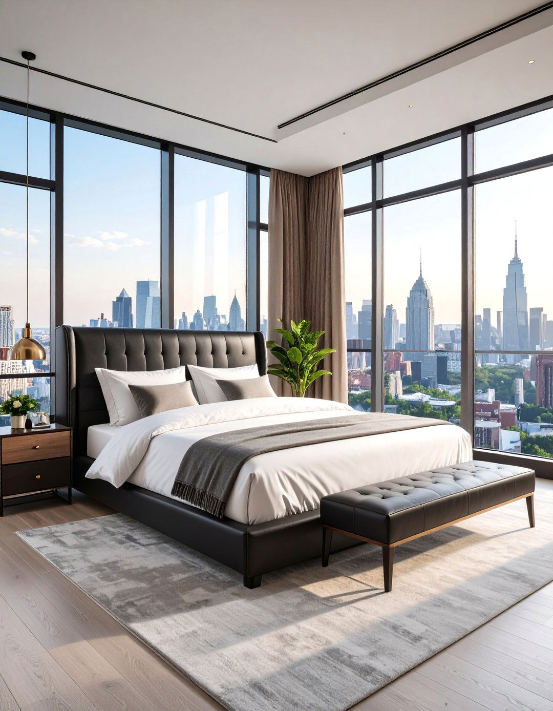 Urban Penthouse Bedroom Suite - 25 red black and white bedroom ideas