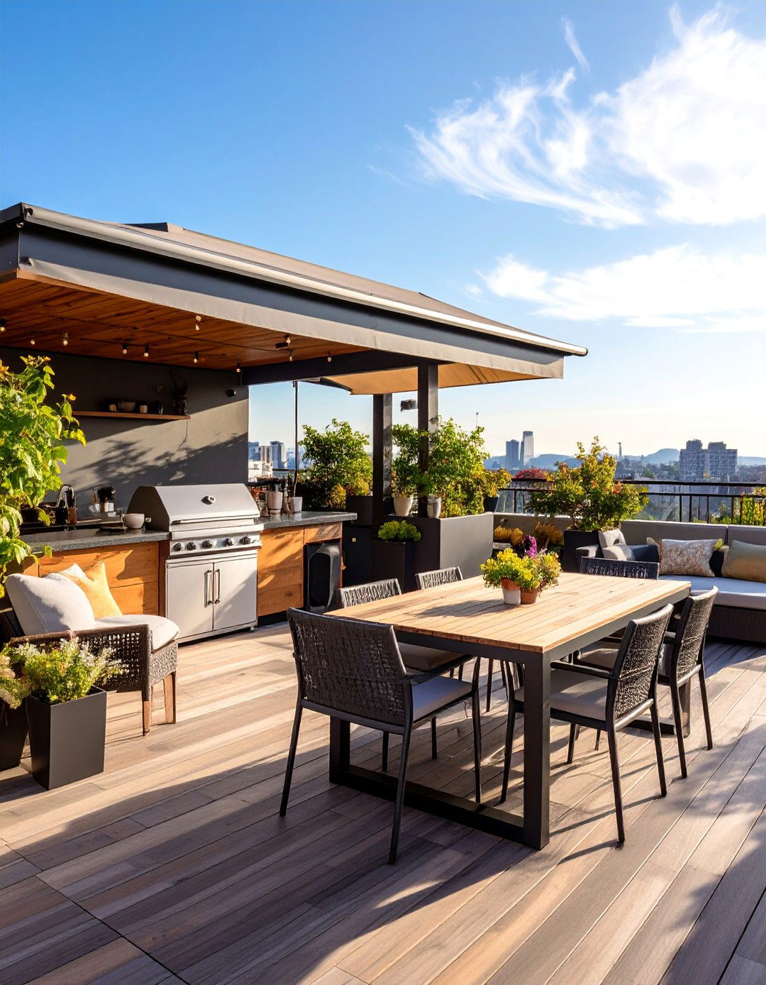 Urban Rooftop Entertainment Hub with Social Features - 25 Balcony Deck Ideas