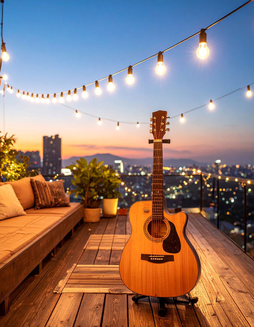 Urban Rooftop Guitar Escape - 25 Guitar Room Ideas