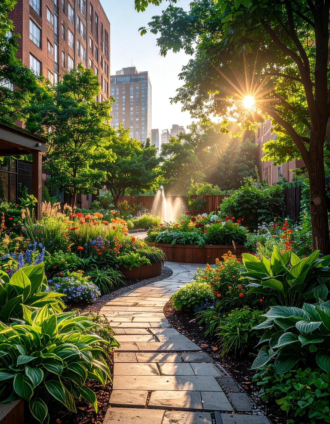 Urban Shade Garden with Pollution Tolerant Plants - 25 Shade Garden Design Ideas