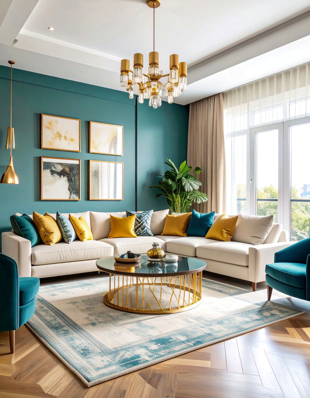 Urban Sophisticated Cream and Gold Living Room - 25 Cream and Gold Living Room Ideas