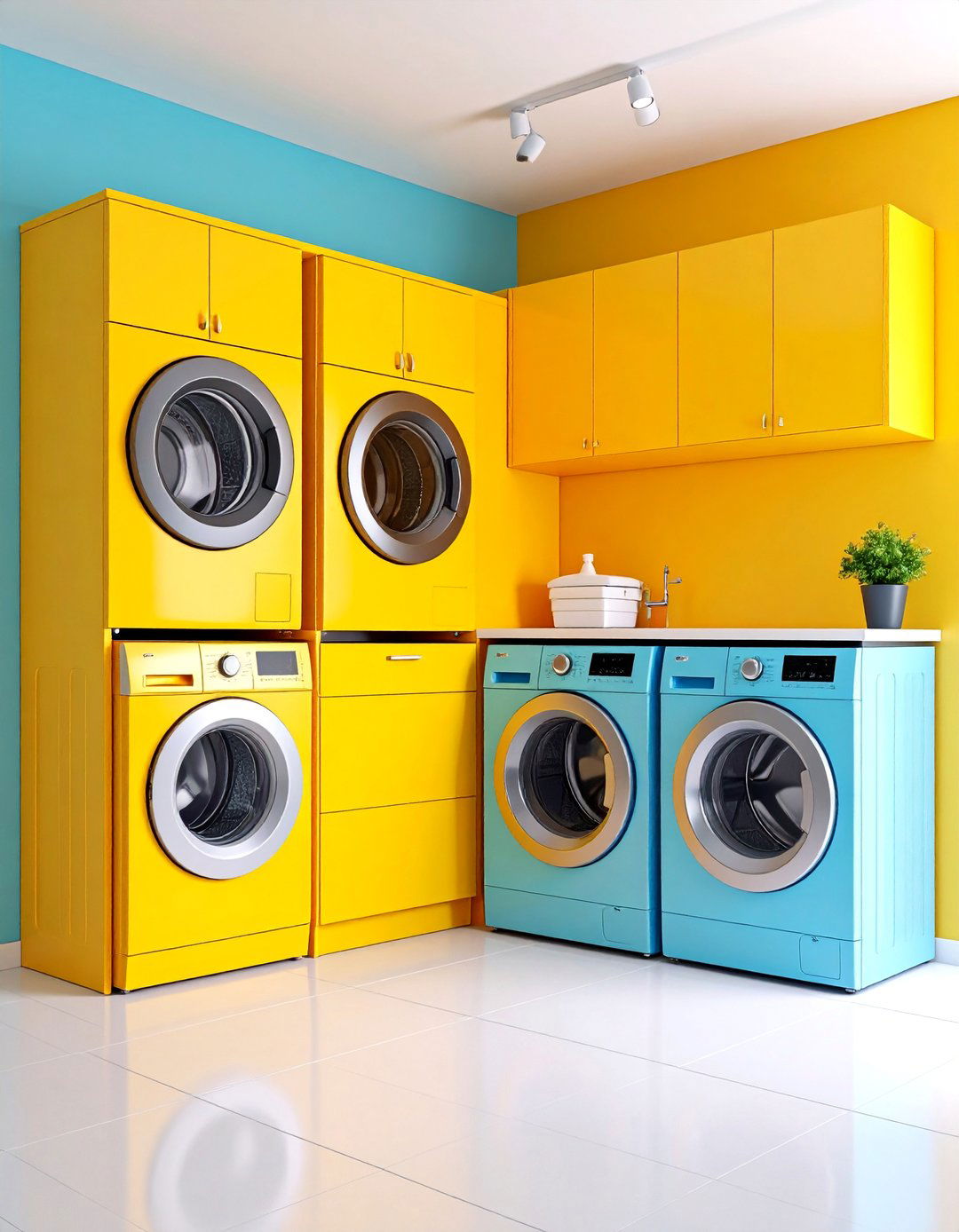 Utility Room with Space Saving Appliance Arrangements - 25 Small Utility Room Ideas