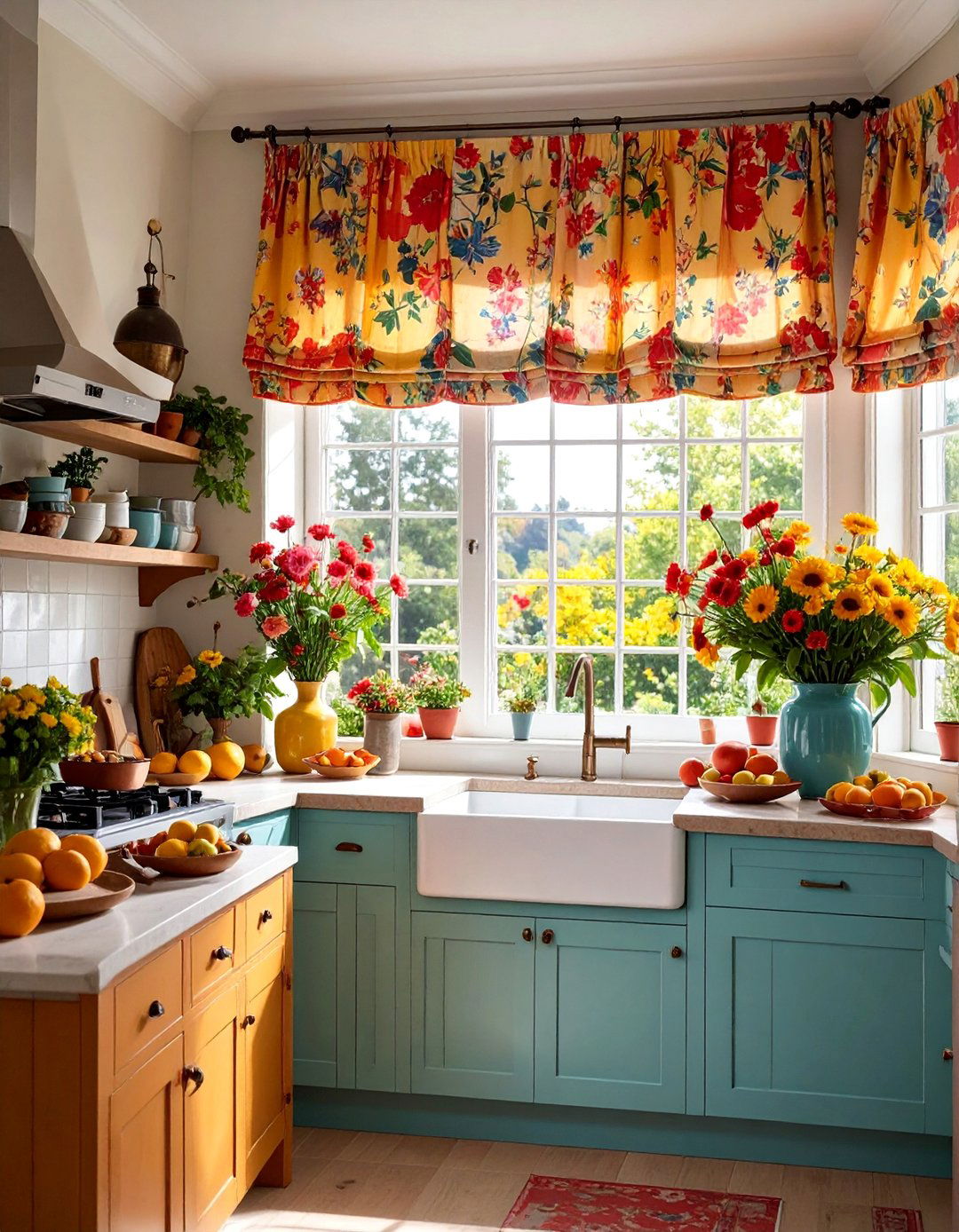 Valance Topped Window Styling - 25 Kitchen Window Ideas