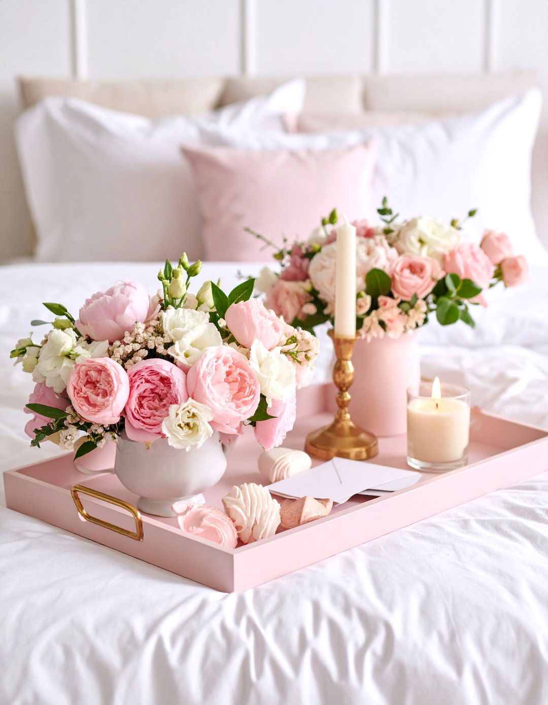 Valentines Romance Pink and Gold Elegance - 25 Tray Decor Ideas
