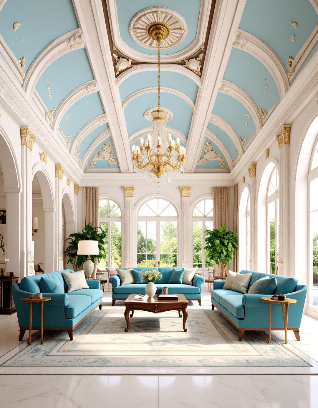 Vaulted Ceiling with Decorative Molding and Trim Work - 25 Vaulted Ceiling Ideas