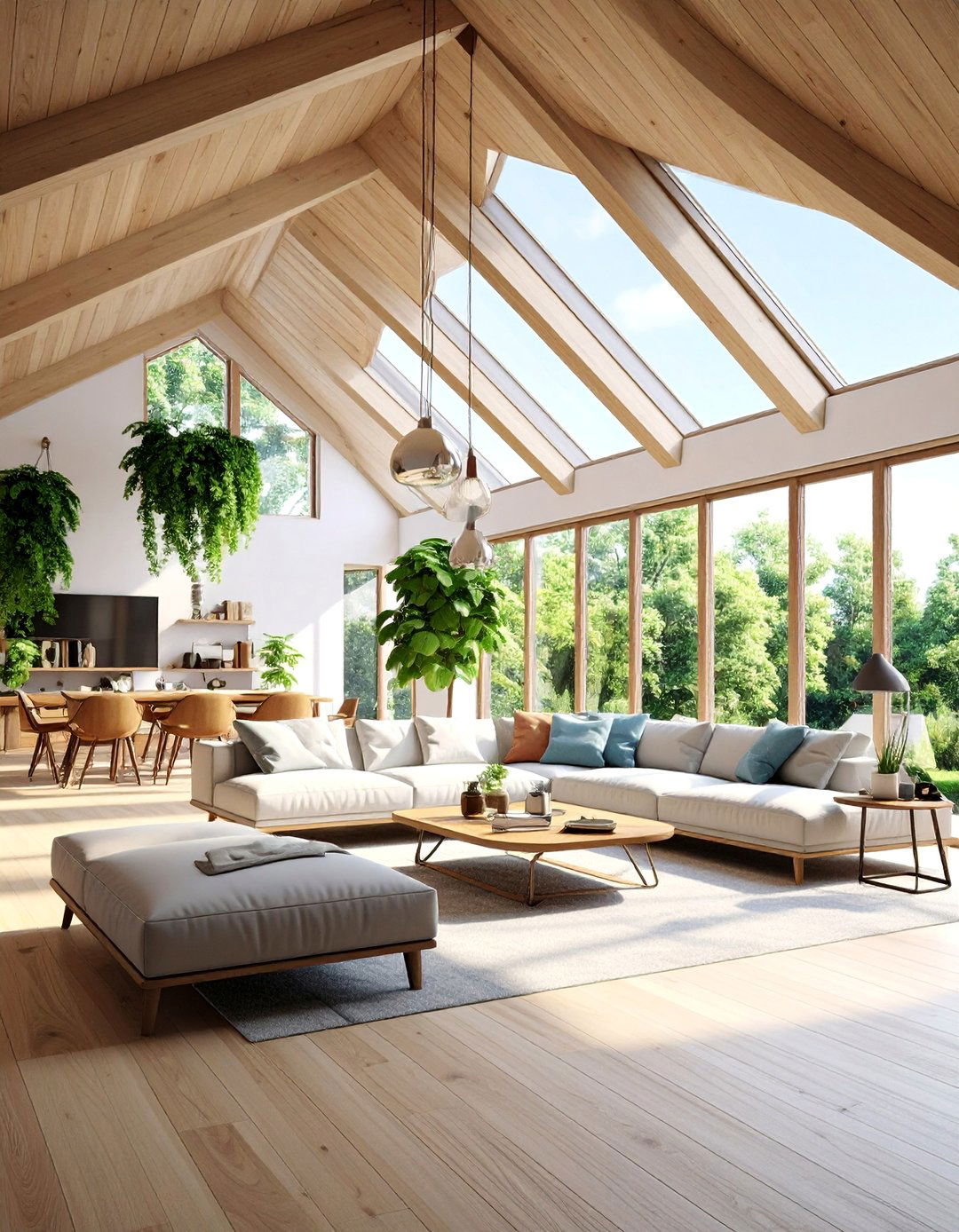 Vaulted Ceiling with Mixed Material Combinations - 25 Vaulted Ceiling Ideas