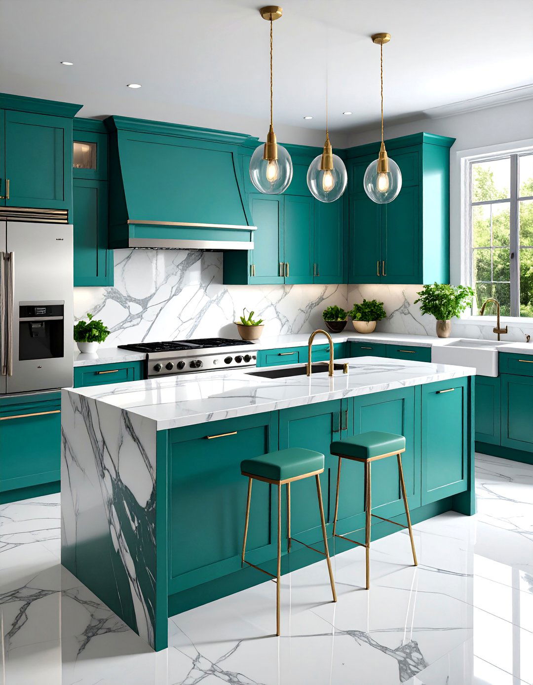Veined Fantasia Soapstone with Dramatic White Cabinetry - 25 Soapstone Kitchen Countertops