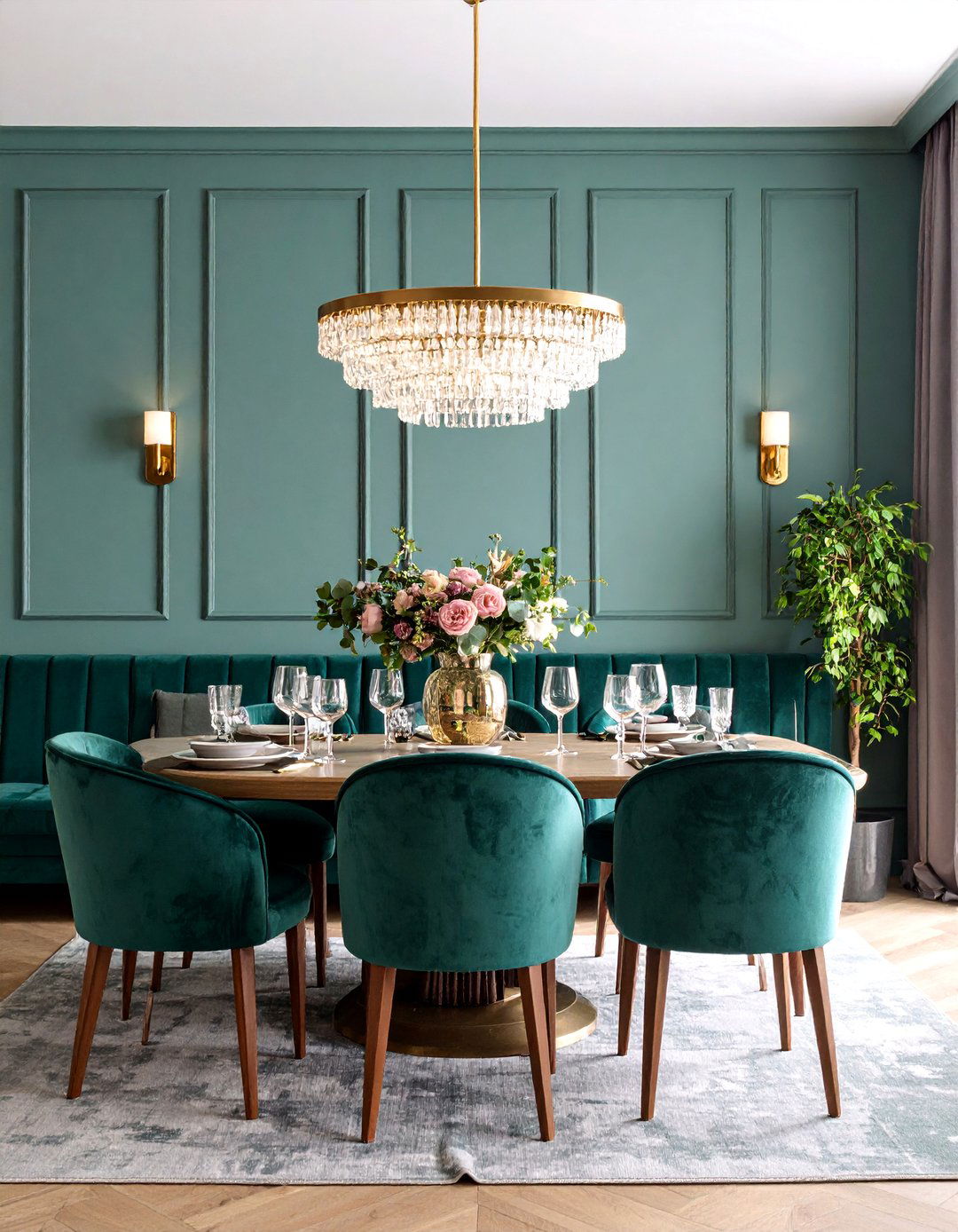 Velvet Banquette Seating Luxury - 25 Glam Dining Room Ideas