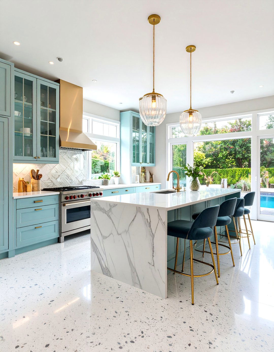 Venetian Glass Kitchen with Terrazzo Flooring - 25 Italian Kitchen Design Ideas
