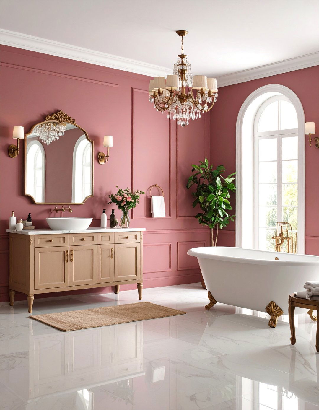 Venetian Plaster Look Panels - 25 Bathroom Wall Paneling Ideas