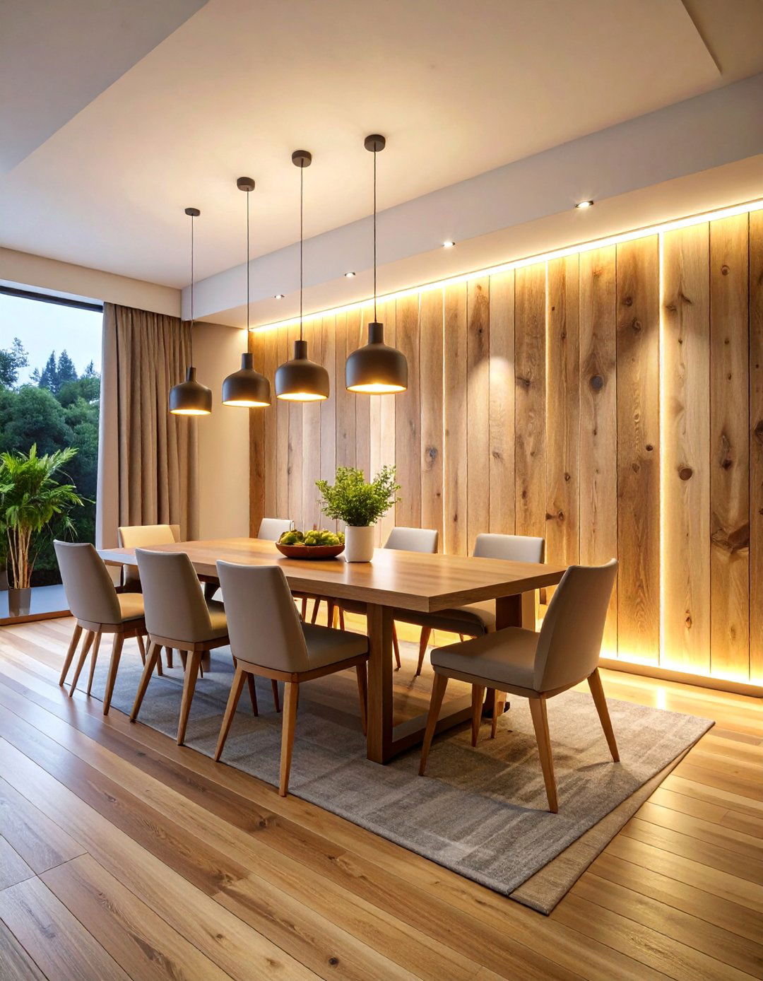 Vertical Barnwood Accent Wall with LED Strip Lighting - 25 Barnwood Accent Wall Ideas
