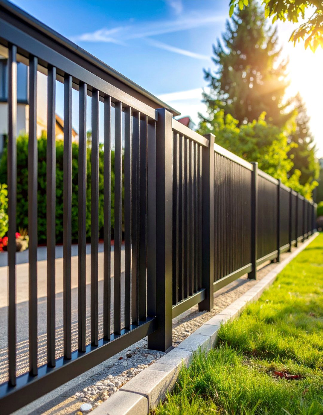 Vertical Black Slat Contemporary Fence - 25 Black Fence Ideas