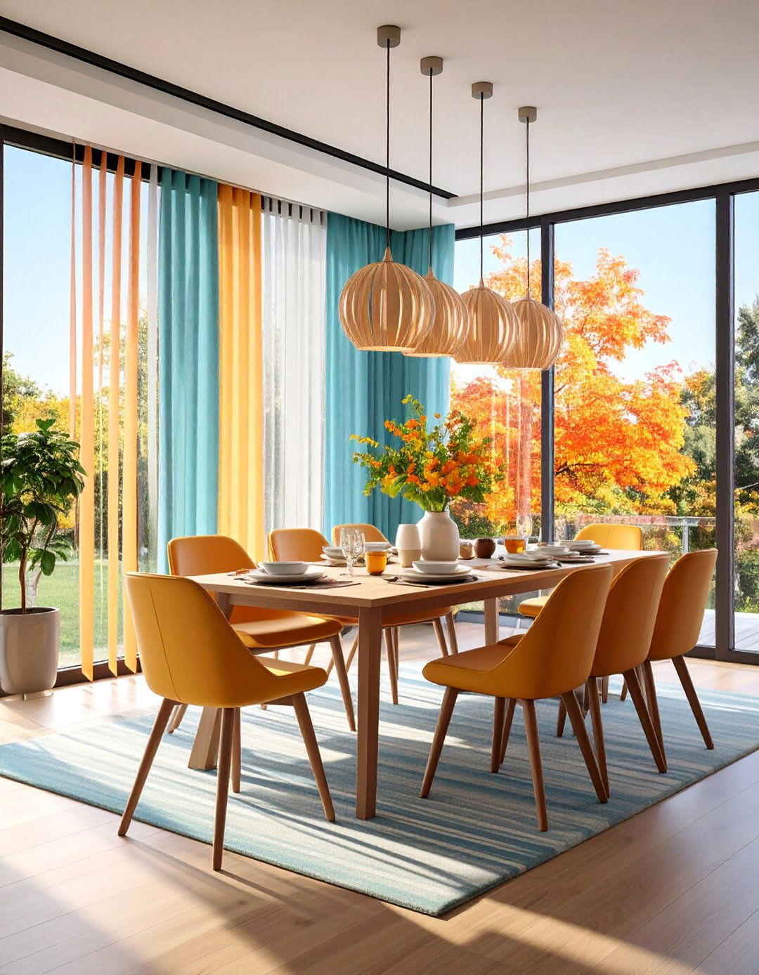 Vertical Blinds for Large Windows and Sliding Doors - 25 Dining Room Window Treatments