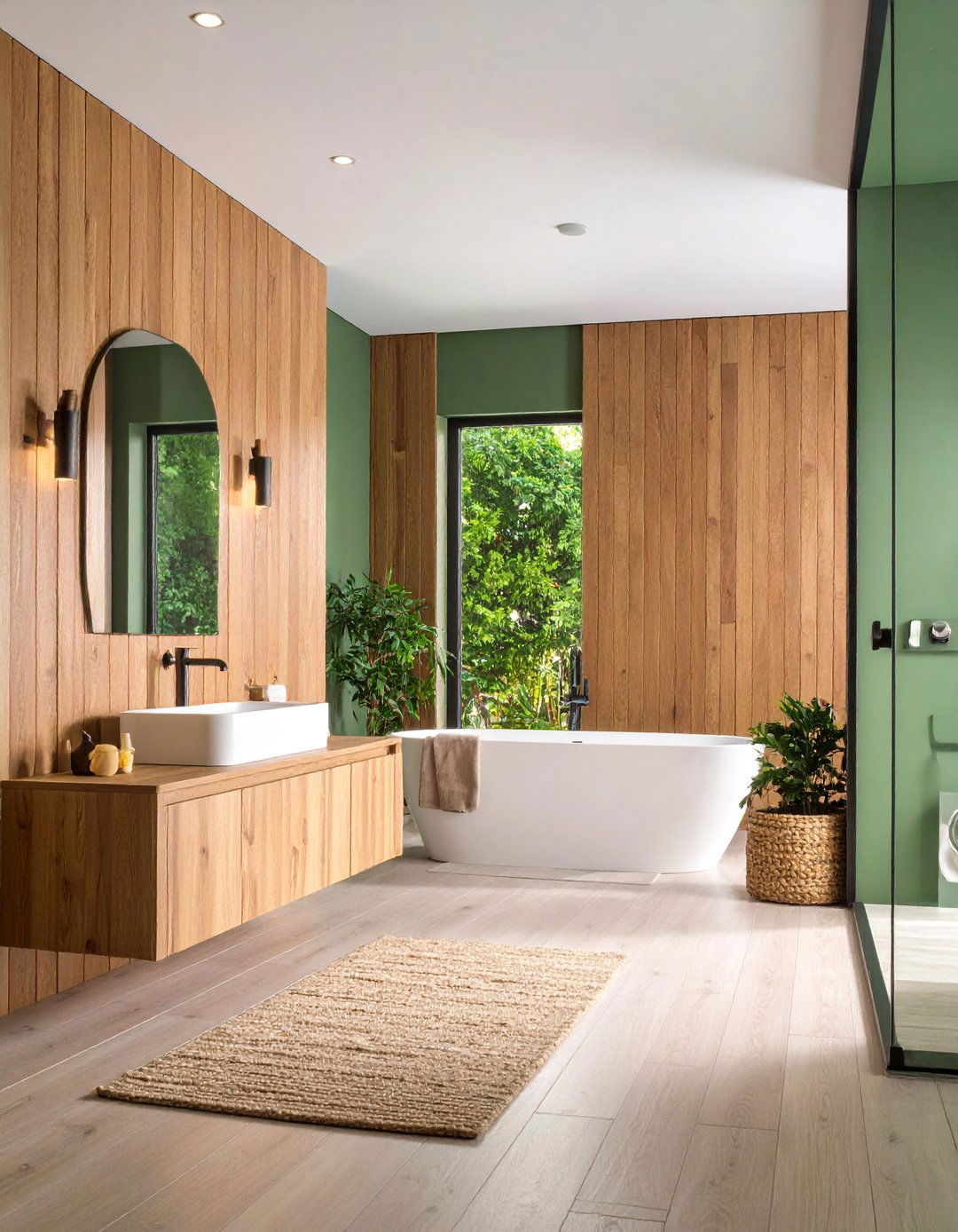 Vertical Board and Batten Design - 25 Bathroom Wall Paneling Ideas