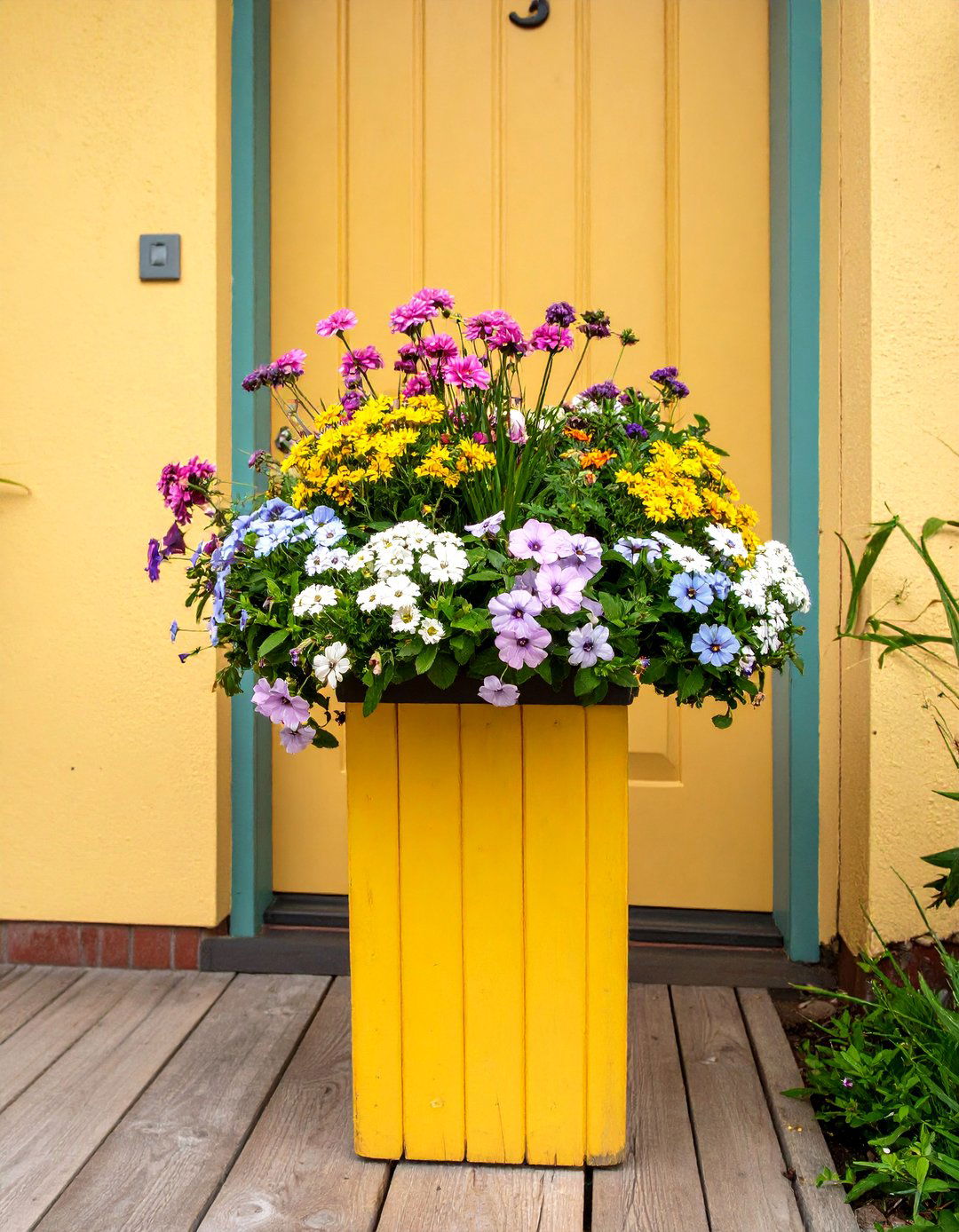 Vertical Cedar House Number Planter Box - 25 House Number Ideas