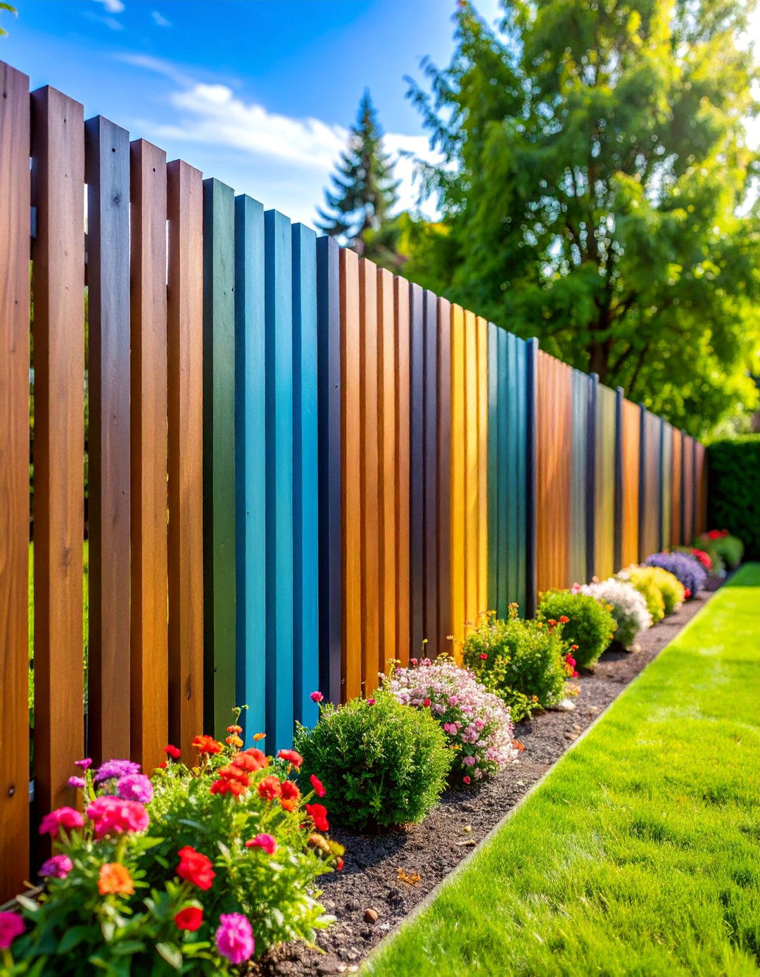 Vertical Composite Slat Fence - 25 Privacy Fence Ideas