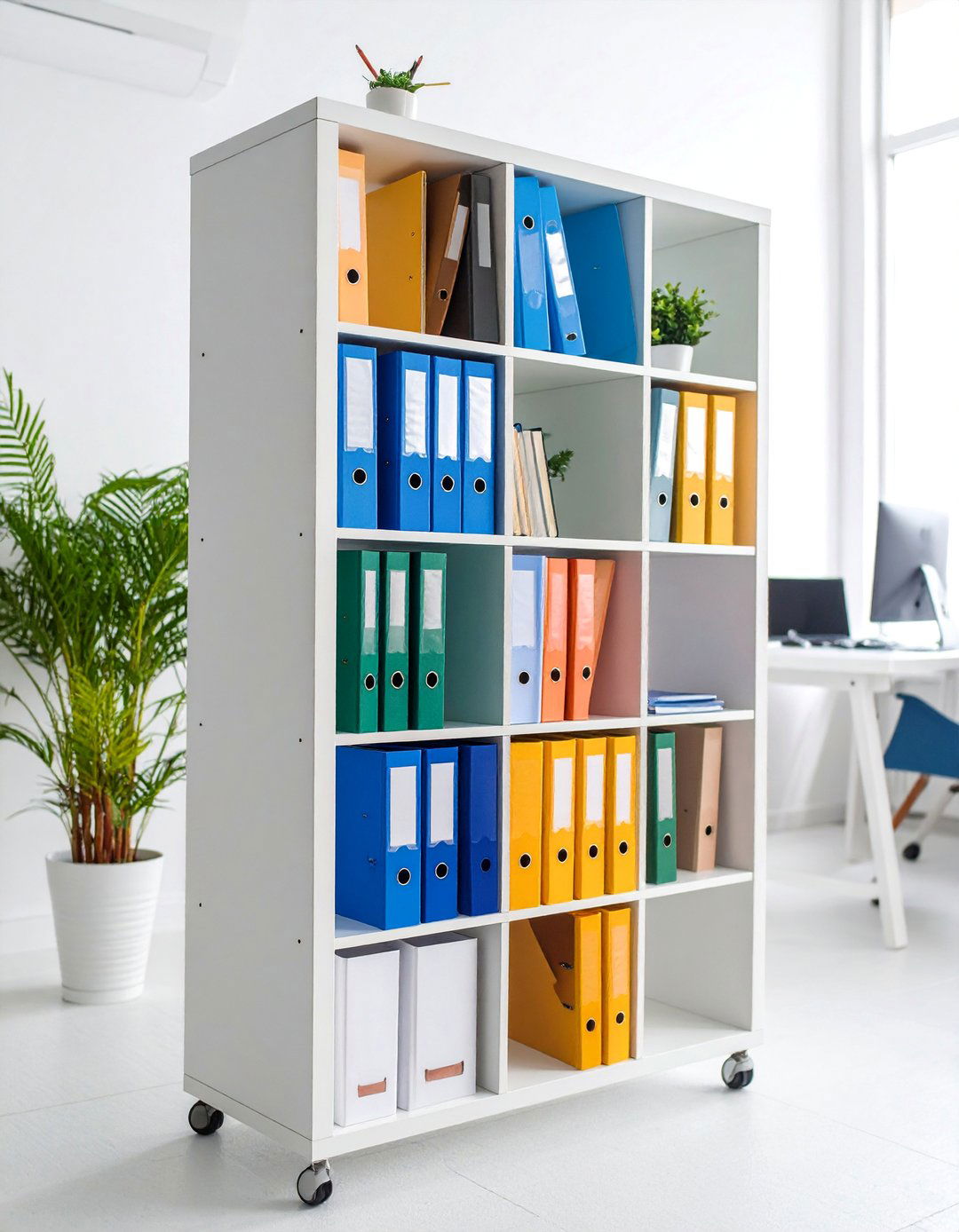 Vertical File Desk Organization Tower - 25 Desk Organization Ideas