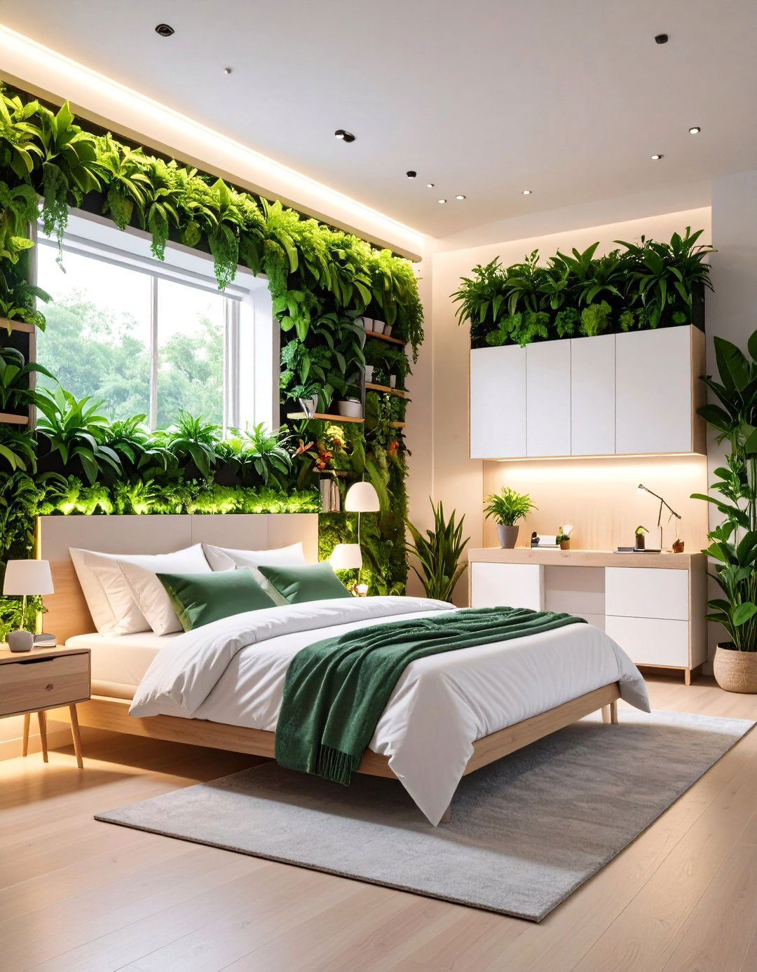 Vertical Garden Bedroom with Living Wall Storage - 25 Small Bedroom Ideas
