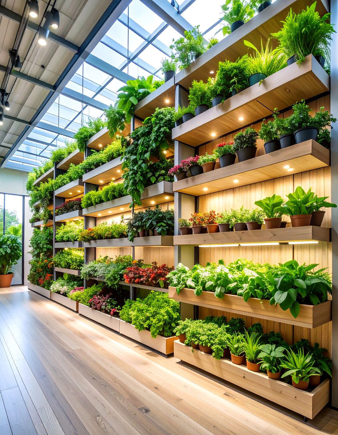 Vertical Garden Box Room with Plant Displays and Natural Lighting - 25 Box Room Ideas