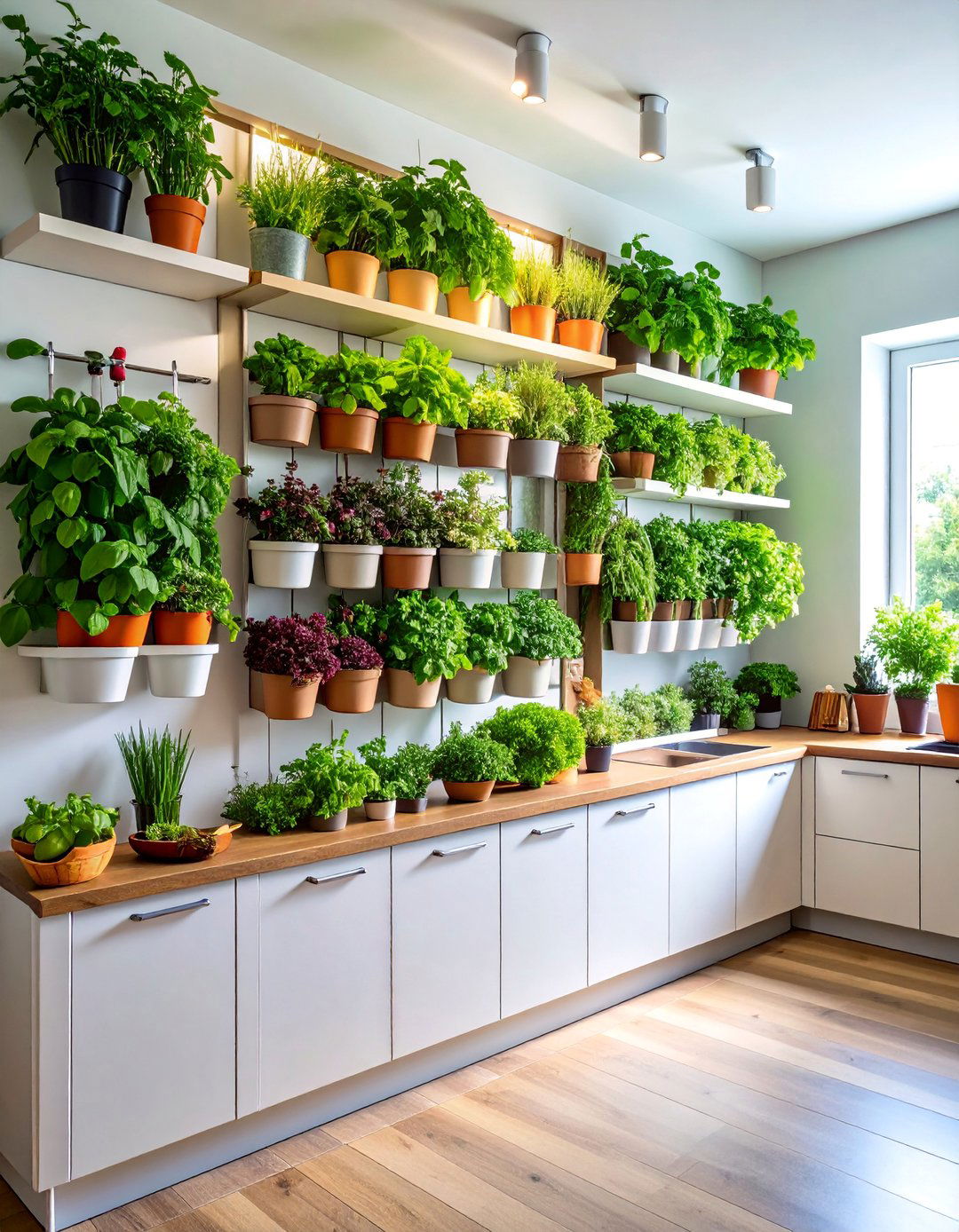 Vertical Garden Herb Wall - 25 Kitchen Accent Wall Ideas
