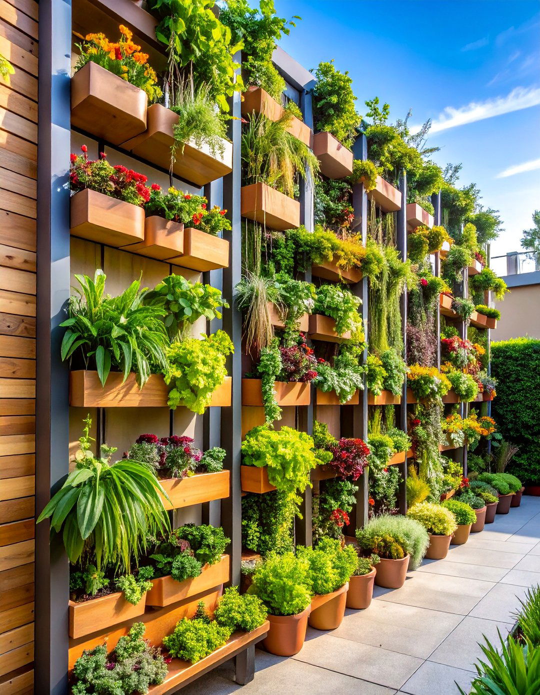 Vertical Garden Layout with Upward Growing Space - 25 Garden Layout Ideas
