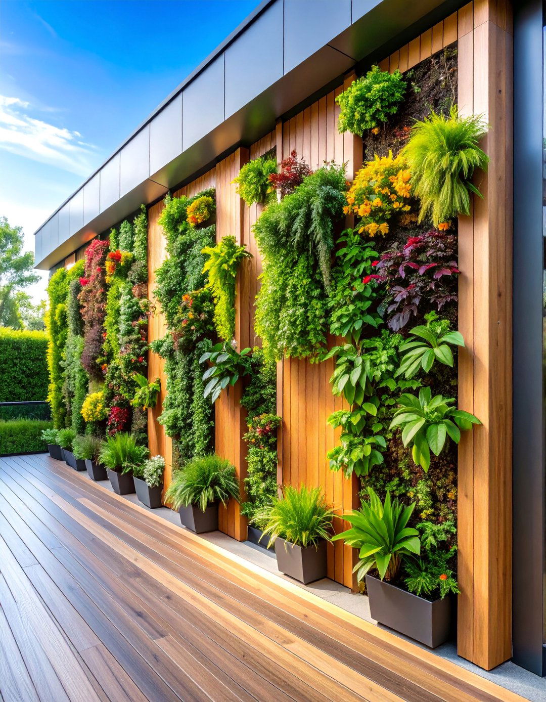 Vertical Garden Living Wall - 25 Deck With Privacy Wall