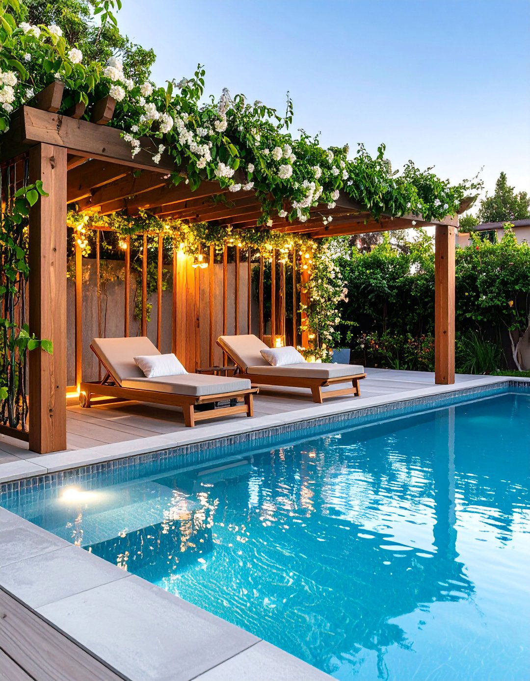 Vertical Garden Trellis Screen - 25 Pool Privacy Ideas