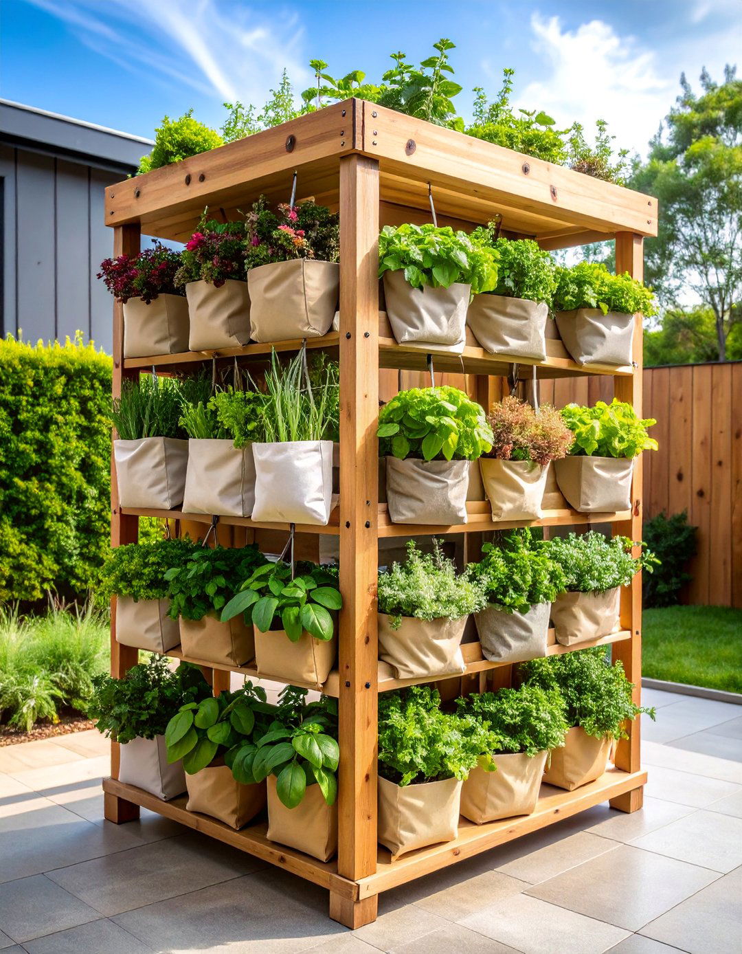 Vertical Herb Garden Tower - 25 Container Garden Ideas