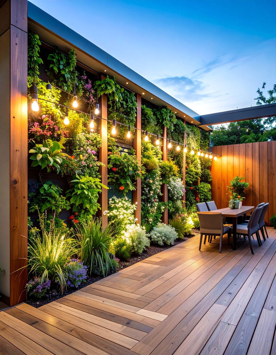 Vertical Living Wall Garden Privacy - 25 Deck Privacy Ideas
