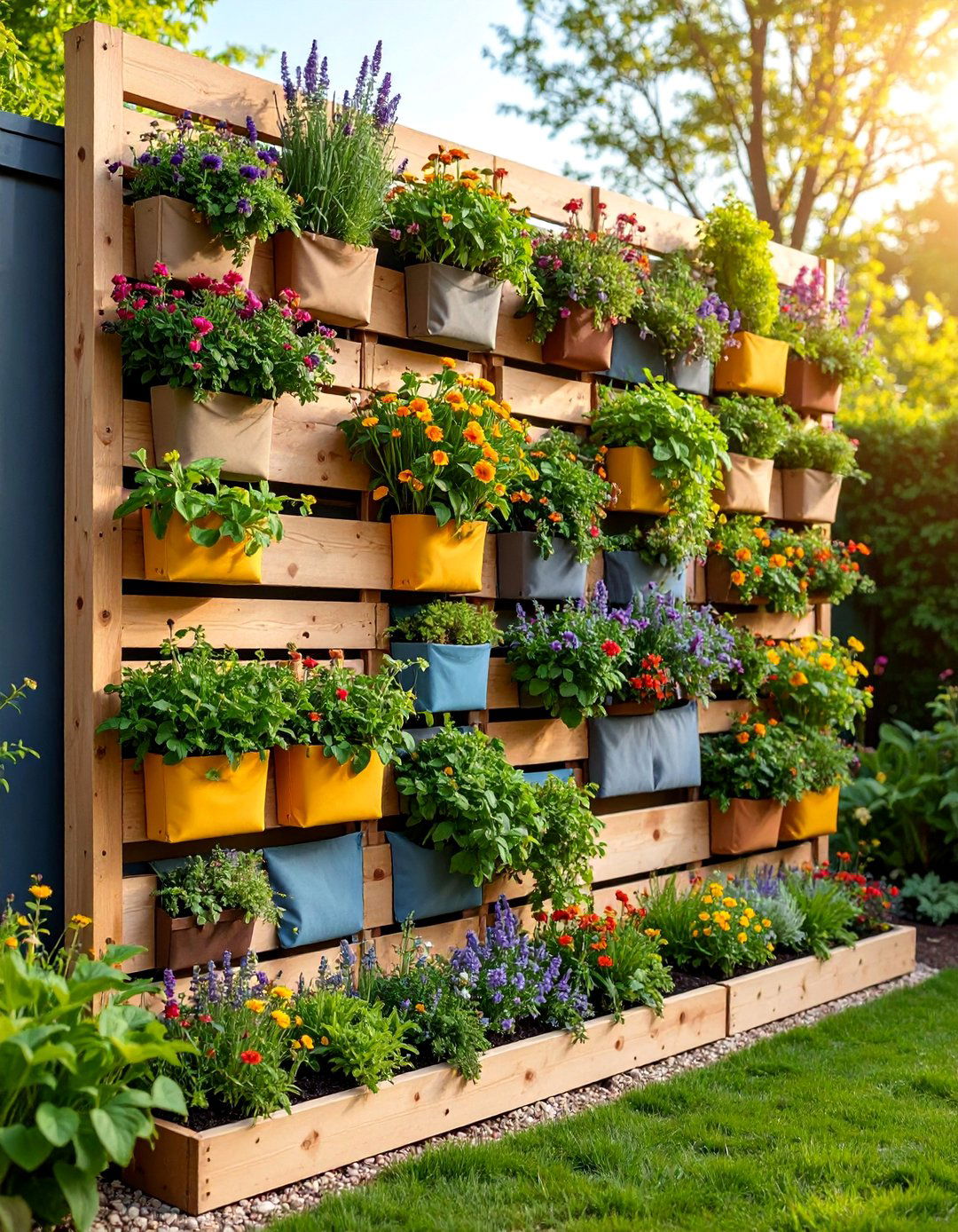 Vertical Pallet Garden Wall Planter - 25 Pallet Furniture Ideas