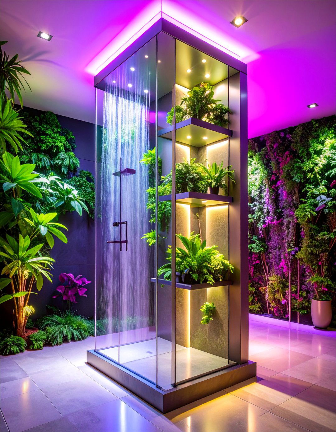 Vertical Stacked Shower Niche with Multiple Shelves - 25 Shower Niche Ideas