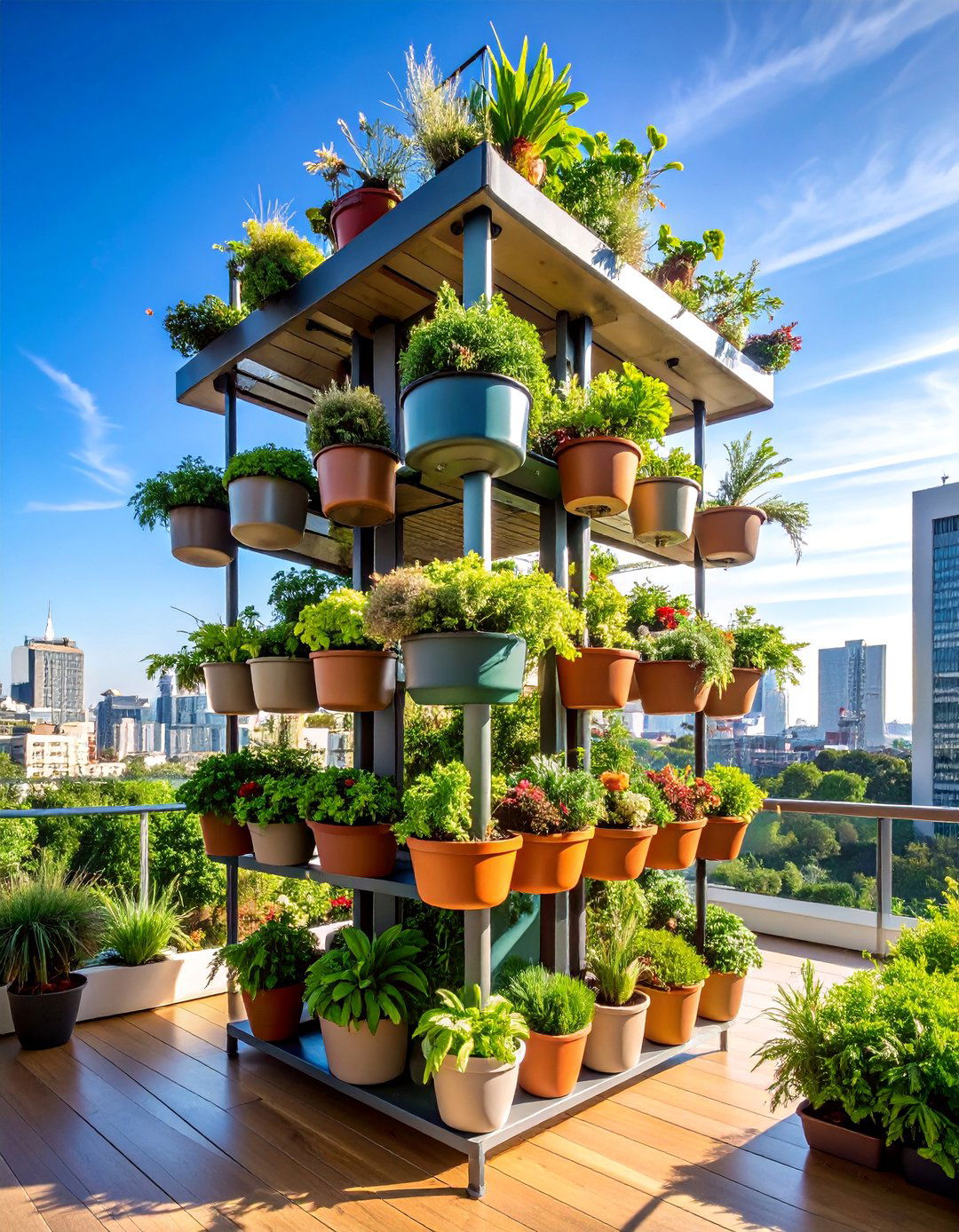 Vertical Stacked Tower Garden - 25 Potted Plant Arrangement Ideas
