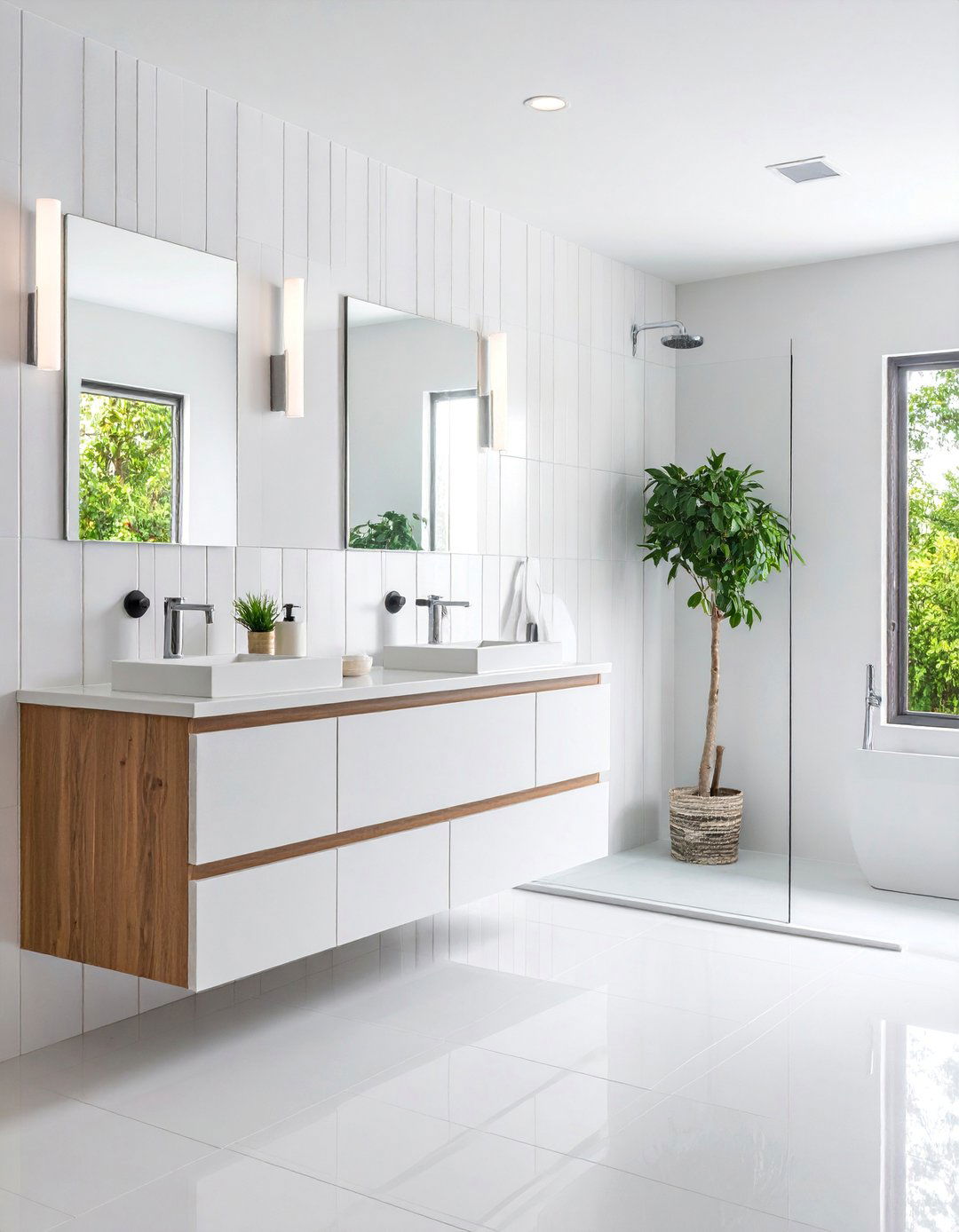 Vertical Subway Tile Layout - 25 Bathroom Backsplash Ideas