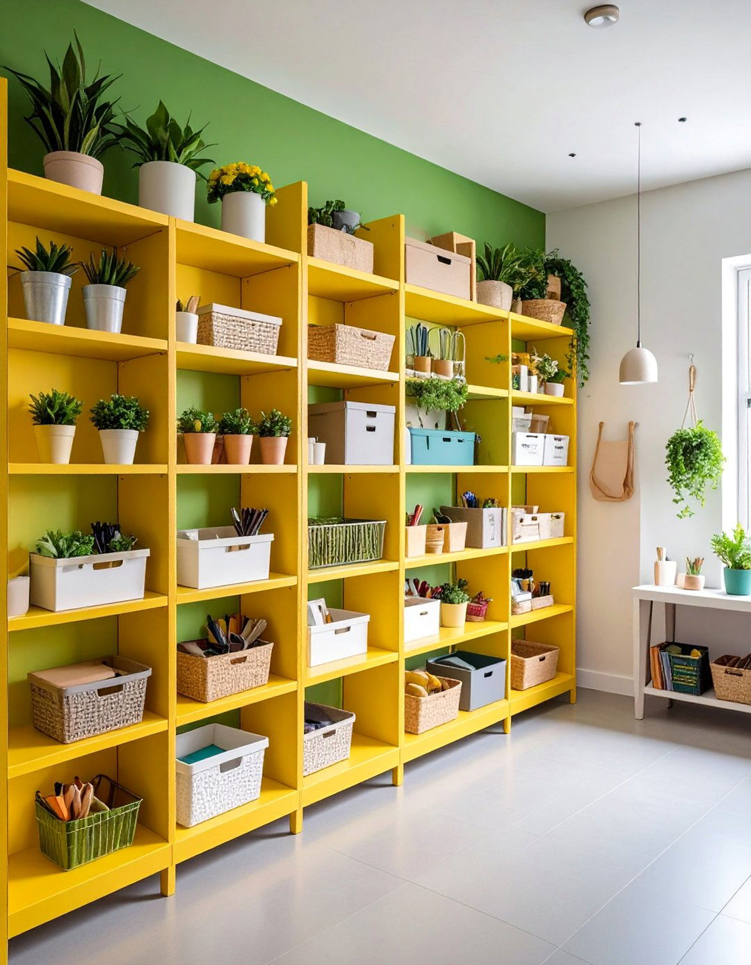 Vertical Wall Storage Maximization System - 25 Craft Room Organization Ideas