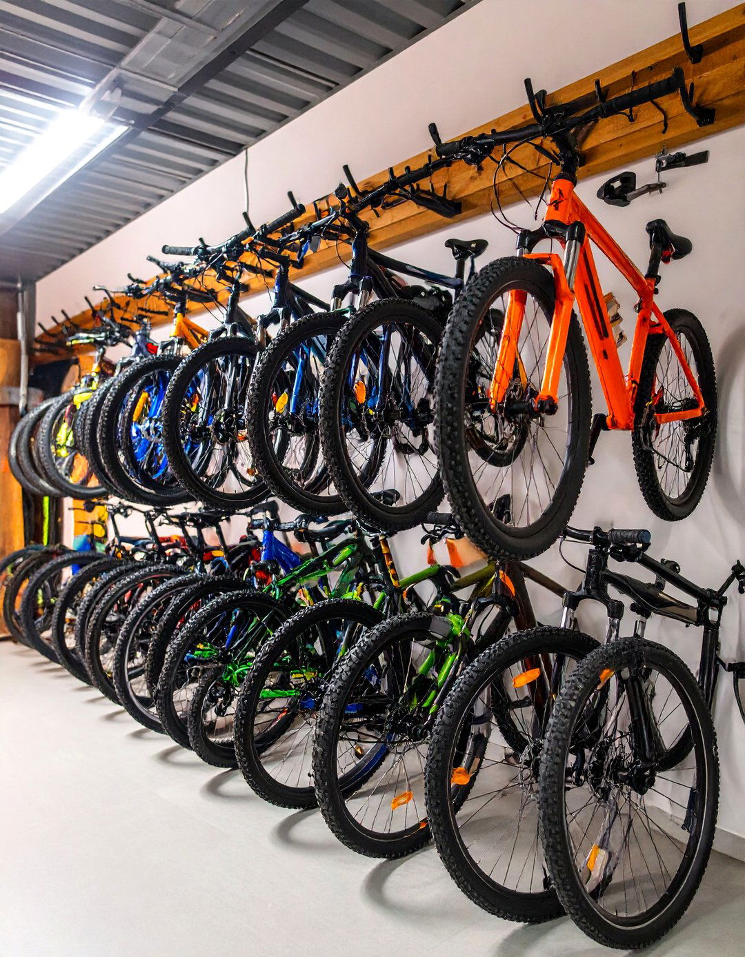 Vertical Wall Storage with Hooks - 25 Garage Bike Storage Ideas