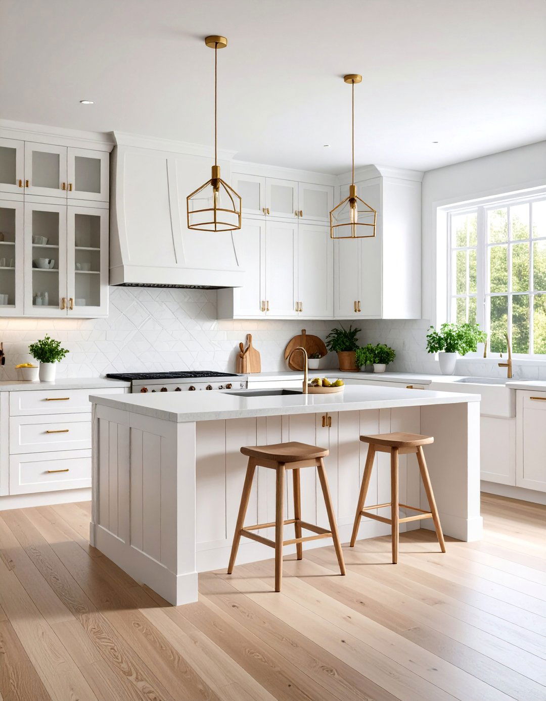 Vertical White Shiplap Kitchen Island with Modern Hardware - 25 Shiplap Kitchen Island Ideas