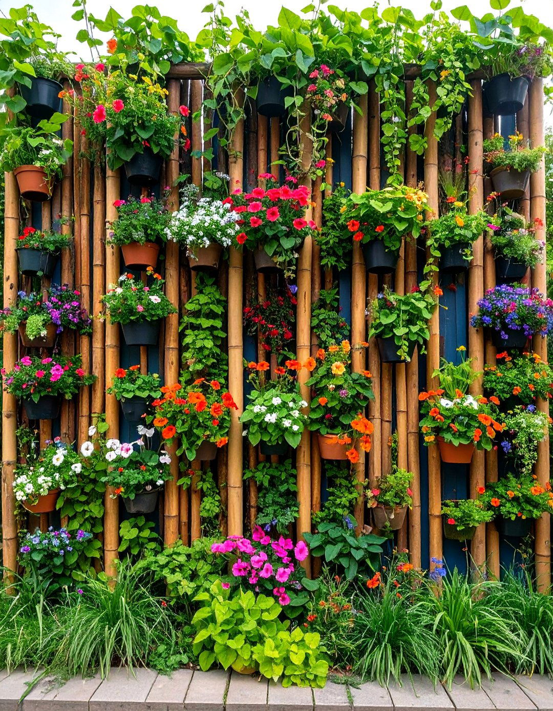Vertical Wildflower Trellis Garden - 25 Wildflower Garden Ideas