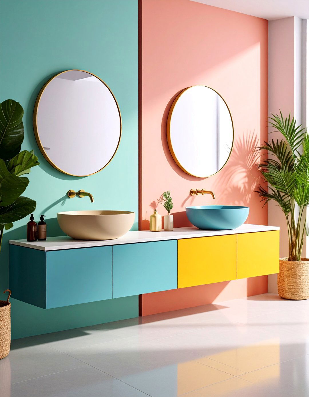 Vessel Sink Bathroom with Contemporary Focal Points - 25 Scandinavian Bathroom Ideas