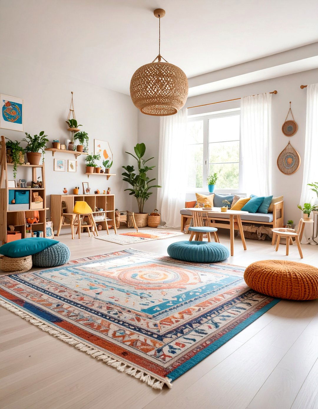 Vibrant Bohemian Playroom with Activity Zones - 25 Bohemian Maximalist Decor Ideas