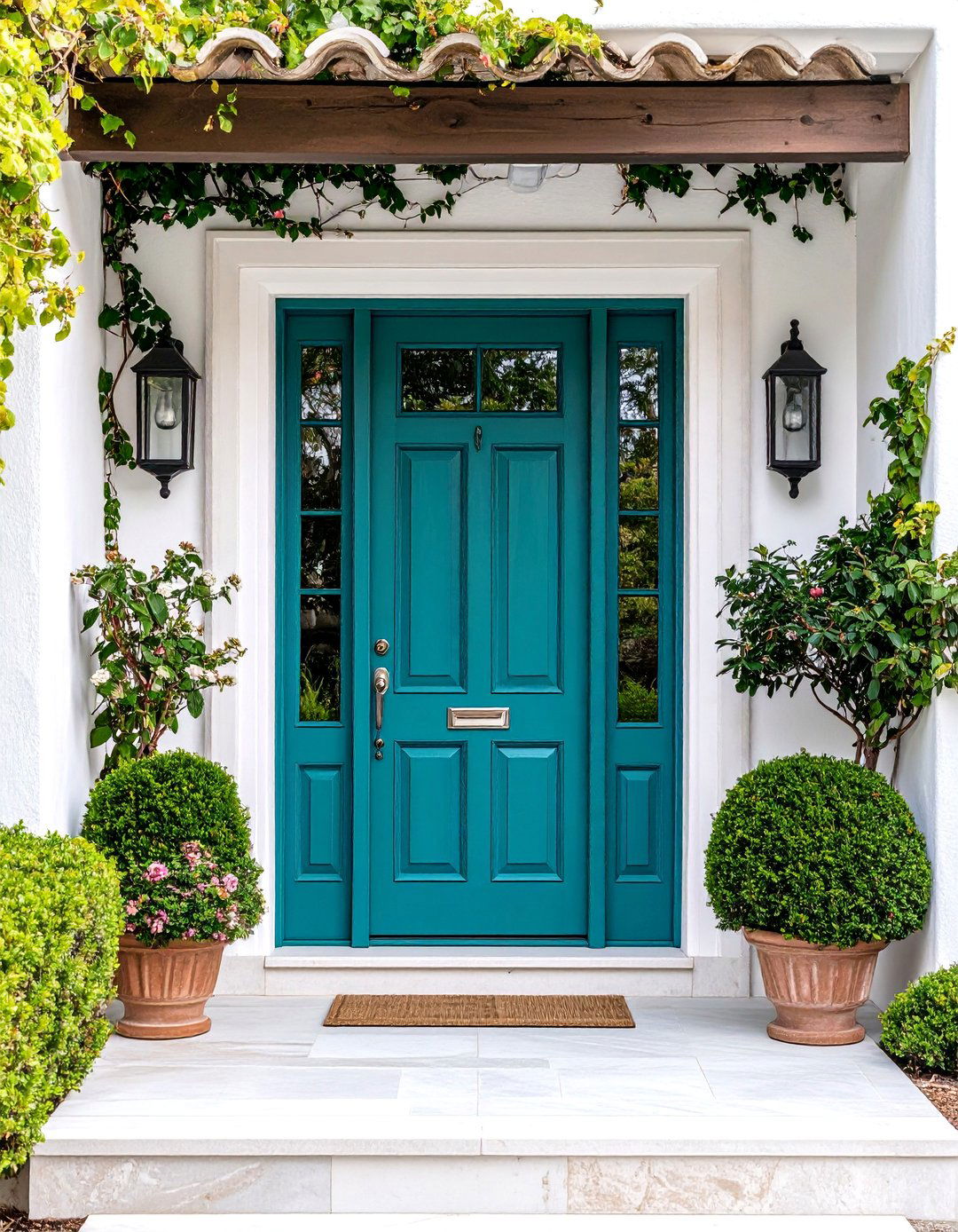 Vibrant Turquoise Front Door - 25 Mid Century Front Door Colors